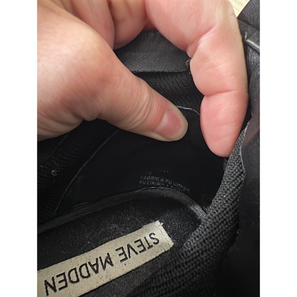 Steve Madden Black Wedge Sneaker Booties Side Zip Women's Shoes - Picture 5 of 7